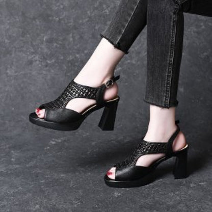 🔥Ograničena ponuda🔥【35-40】👡Nove ljetne ženske moderne sandale s debelim potplatom i otvorenim prstima, visina pete 5/7 cm