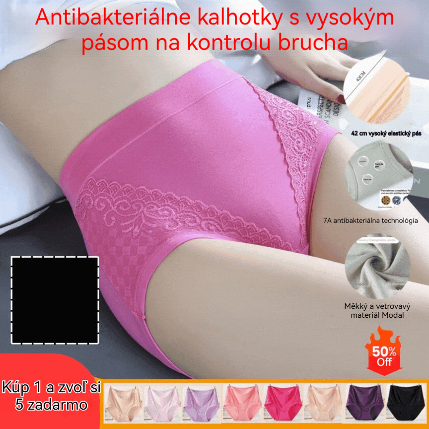 🔥🩲【Kúp 1, získaj 5】(6 ks) Posledný deň – 50% zľava – Vysoký pás antibakteriálne sťahovacie nohavičky