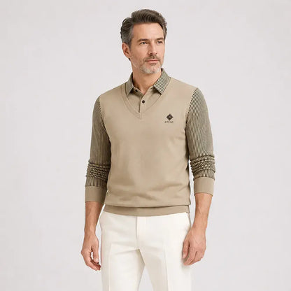 👔【M-4XL】Moški topel zgornji del iz vrhunskega kašmirja, dvodelni dizajn 2 v 1