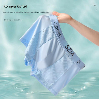 🔥【Vásárolj 3-ot, kapsz 3-at ingyen】Légáteresztő, hálós Ice Silk férfi boxeralsó. Rugalmas, kényelmes és lélegző.-4172187