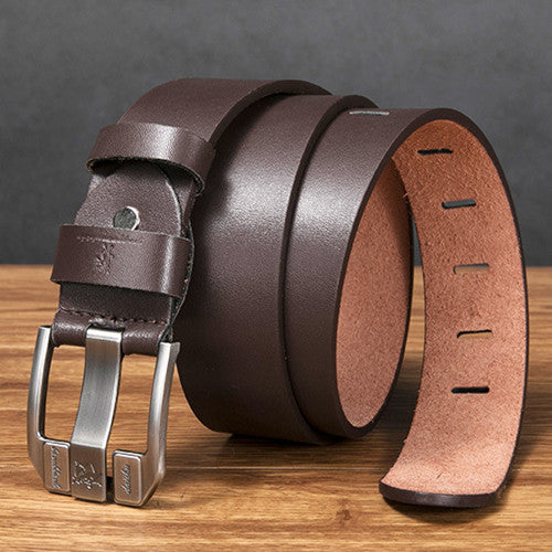 Υψηλής ποιότητας ρετρό ανδρική ζώνη, ζώνη τζιν με αγκράφα από γνήσιο δέρμα, απλή και μοντέρνα αγκράφα, επιλεγμένο δέρμα αγελάδας ενός στρώματος, ισχυρό και ανθεκτικό.