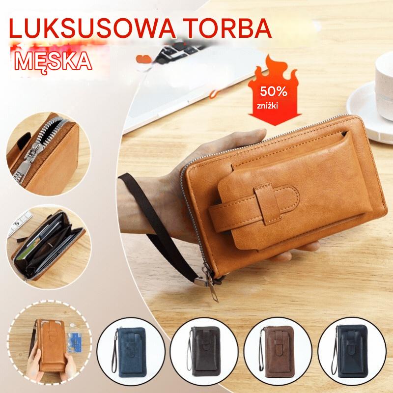 💼Wielofunkcyjny portfel męski, ręcznie robiony ze skóry naturalnej, w nowym stylu