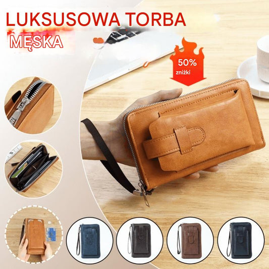 💼Wielofunkcyjny portfel męski, ręcznie robiony ze skóry naturalnej, w nowym stylu