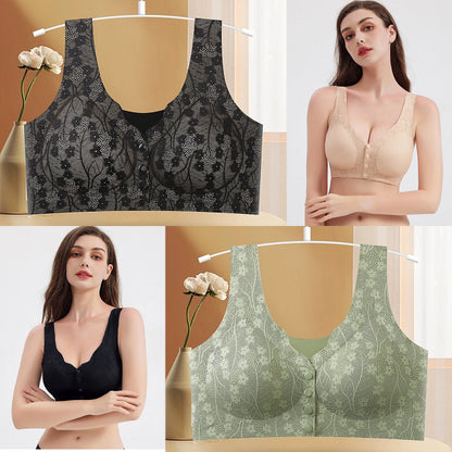 😍【40-100kg】Γυναικείο σουτιέν underwire με κουμπιά μπροστά