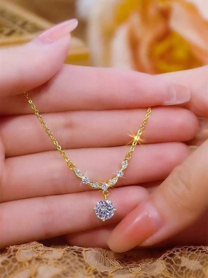 🔥Αγόρασε 1 και πάρε 1 🔥Λαμπερό κολιέ clavicle με πλήρη διακόσμηση διαμαντιών