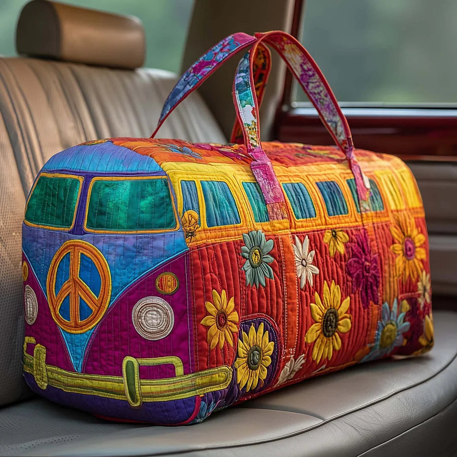 【💥50% отстъпка】🌸Пътна чанта Hippie Van с подплатена материя