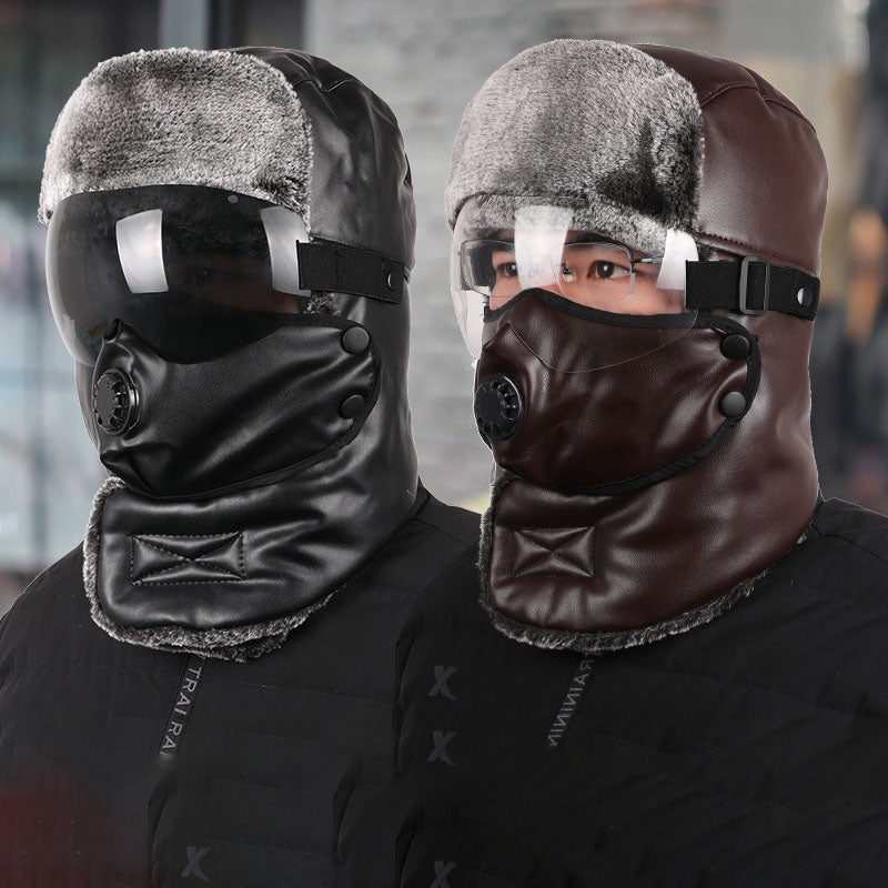 Студо и ветроустойчива зимна кожена шапка