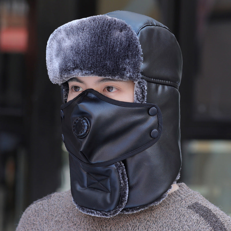 Студо и ветроустойчива зимна кожена шапка