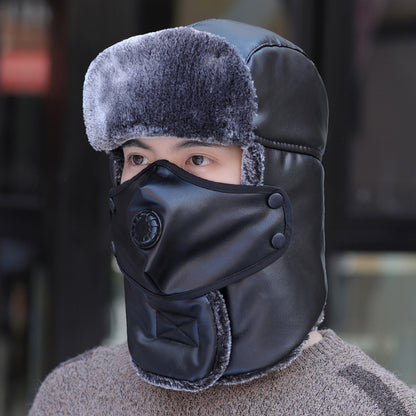 Студо и ветроустойчива зимна кожена шапка