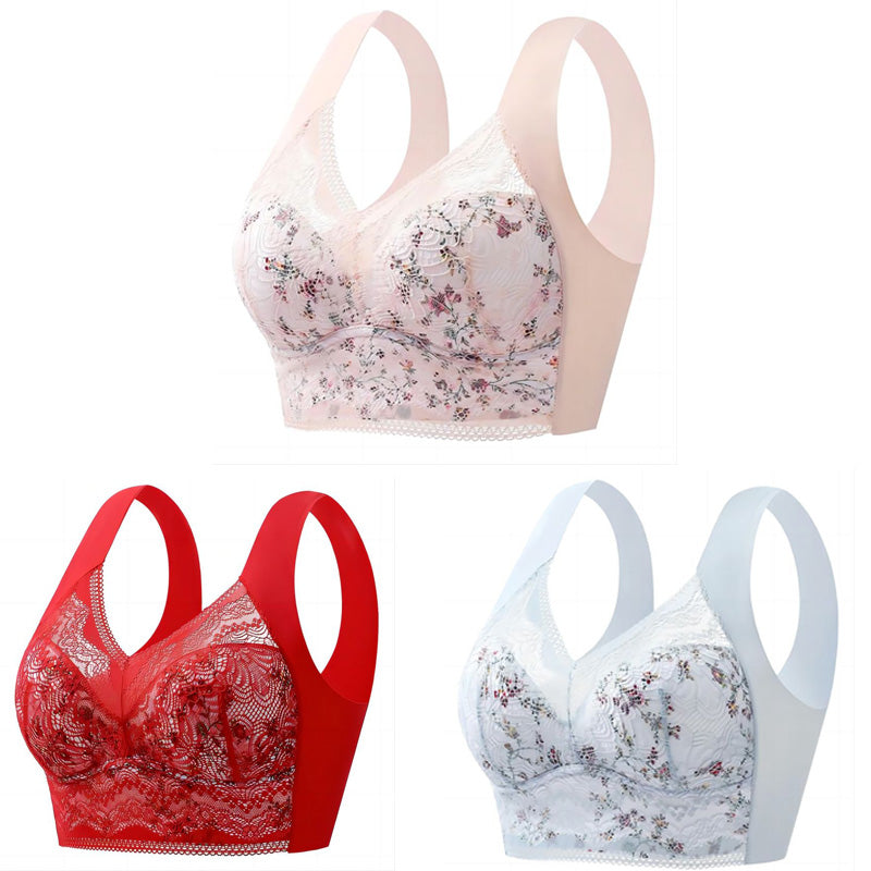 🔥【Vremenski ograničena rasprodaja: 59% popusta】💕🎁Bešavni grudnjak od ledene svile velike veličine, prozračan i podesiv【40kg-100kg】