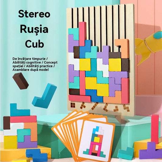 🧩Sleva -40% jen dnes!🧩 Dřevěné stohovací puzzle pro děti – Edukativní, Interaktivní, Rozvíjí motoriku a logiku