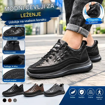 【38–44】Luksuzne italijanske superge z reliefnim krokodilskim vzorcem