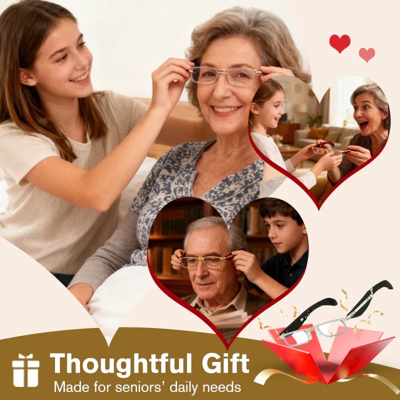 🔥【Časově omezená nízká cena】Skládací brýle na čtení s anti-modrým světlem a pouzdrem