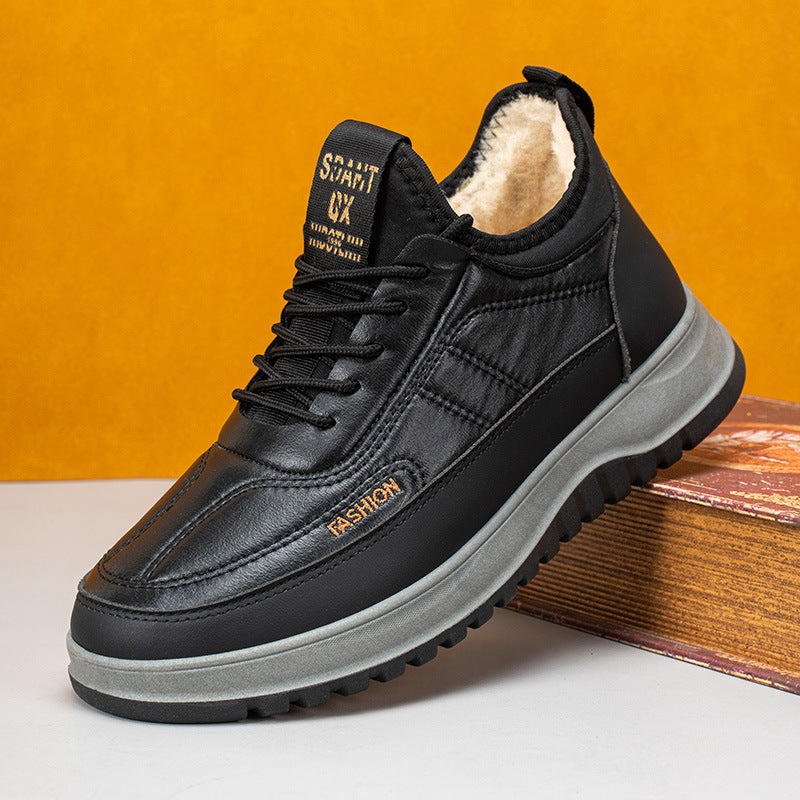 ⛄🔥【39-45】Ανδρικά casual αθλητικά παπούτσια χειμερινά 2025, από φυσικό δέρμα, αδιάβροχα, με μαλακή σόλα και βελούδινη επένδυση, καινούργια