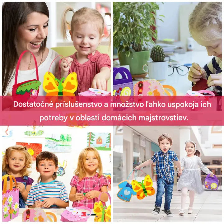 🧵🧶🦋【8 dielov】Vzdelávacia šijacia sada pre deti