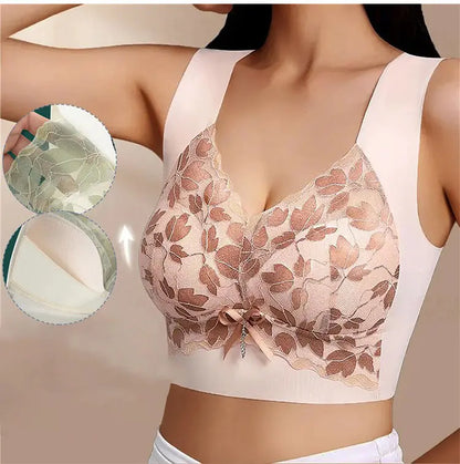 🥰 Čipkované podprsenky vo väčších veľkostiach (M–4XL), bez kostíc, s očarujúcim dizajnom chrbta, sexy a priedušné, bezšvové prevedenie, 【40–100 kg】
