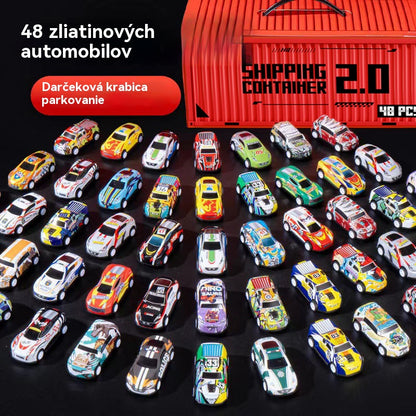 🎅Božična razprodaja - 50 % popust🎁 48 mini avtomobilčkov s povratnim potegom in vgrajeno garažo