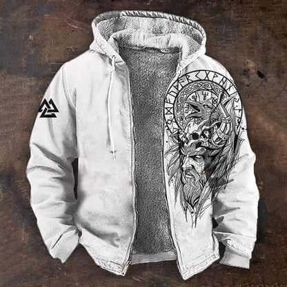 🔥Cena je znižana!🔥🧥【S-5XL】Nova moška modna retro kapuca z zadrgo in 3D digitalnim tiskom