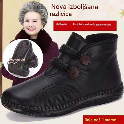 🏆💥【35-40】Ženski usnjeni, bombažni, nedrseči, ročno izdelani čevlji za jesen in zimo