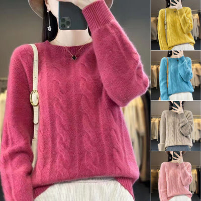 ✨Περιορισμένη προσφορά: Έκπτωση 40%✨【S-2XL】Νέο χειμερινό μαλακό πλεκτό πουλόβερ με στρογγυλή λαιμόκοψη