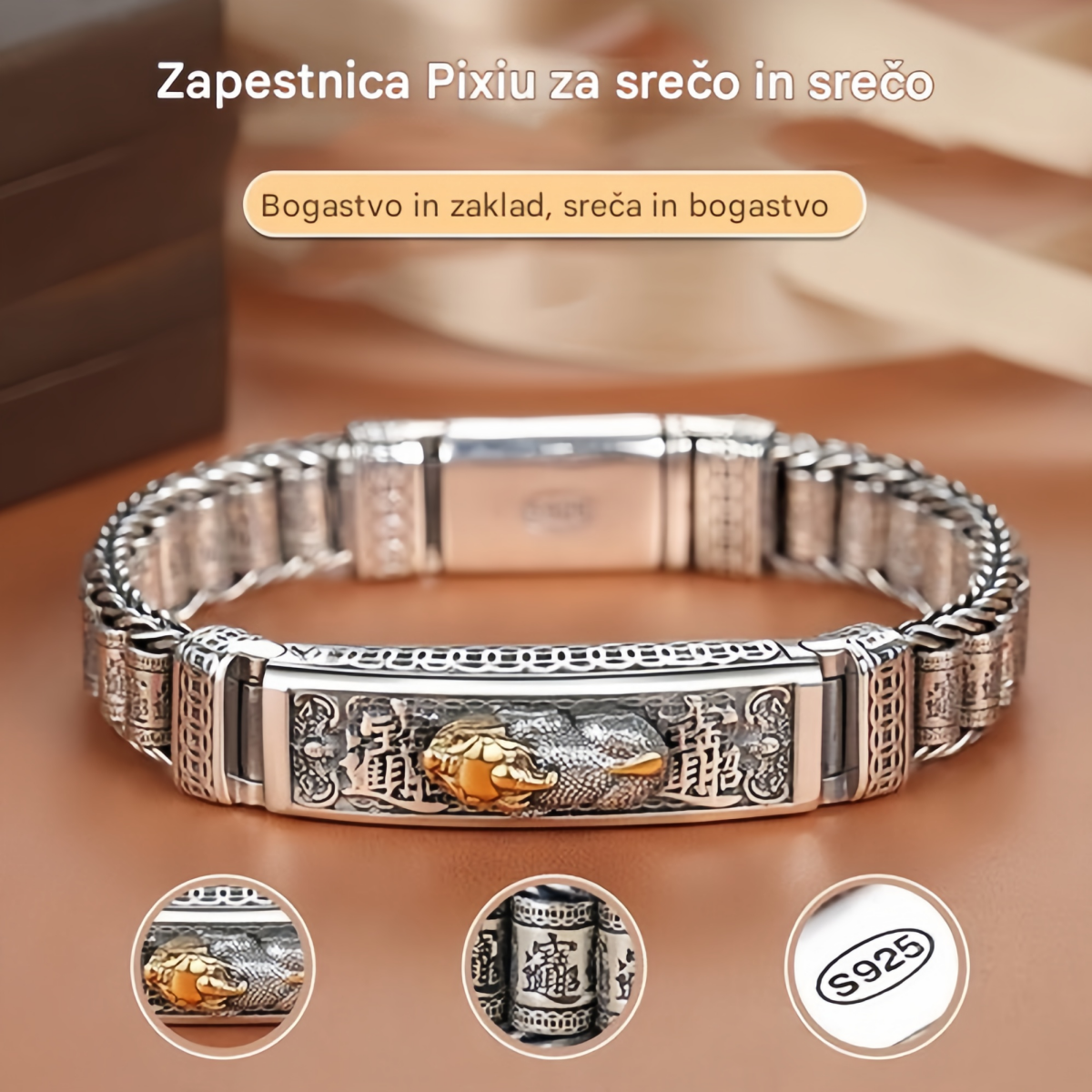🏆😍【Najbolje prodajana】Modna srebrna zapestnica, čisto nov dizajn