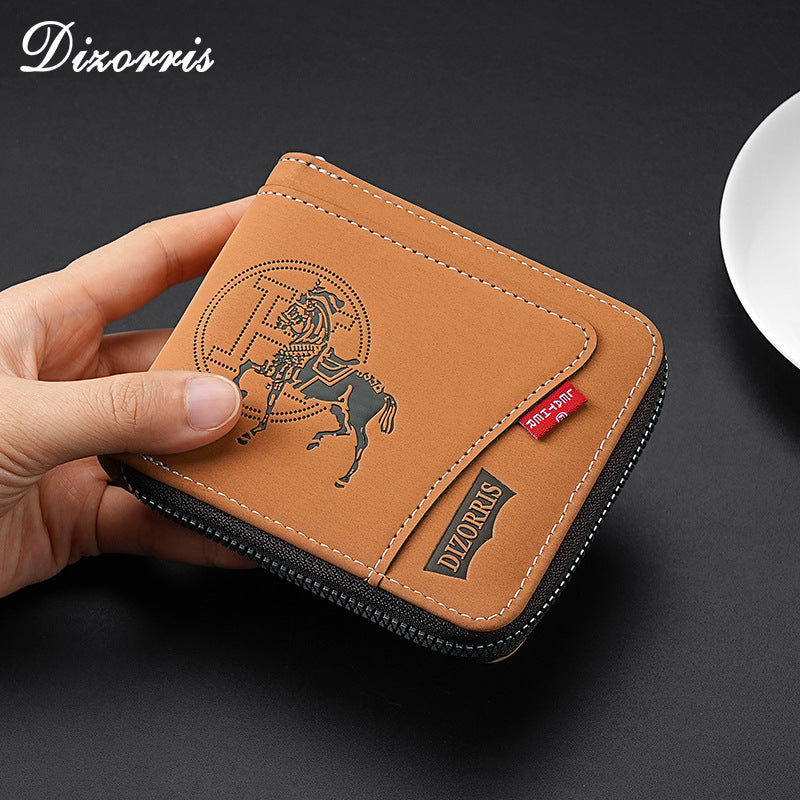 🔥🔥【🔥【Zadnji dan - 50% popusta】】Novi i elegantni muški kratki novčanik s patentnim zatvaračem u retro stilu.