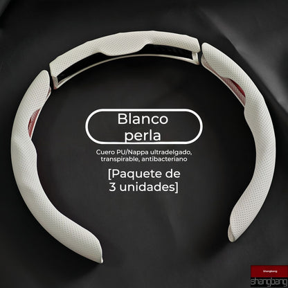 🚗Δερμάτινο κάλυμμα τιμονιού αυτοκινήτου, κατάλληλο για όλες τις εποχές, αντιολισθητικό, απορροφητικό στον ιδρώτα και ανθεκτικό στη φθορά