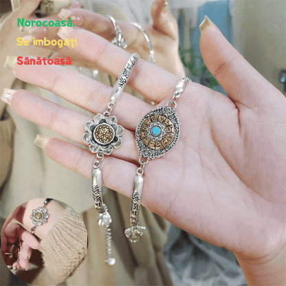 🔥Obracana bransoletka z kwiatem lotosu, symbolizuje szczęście i powodzenie, elegancki styl z charakterem.