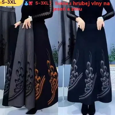 👗🎀【S-3XL】Jesenná a zimná dámska vlnená sukňa