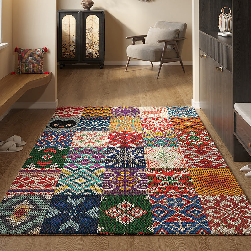 🔥40% kedvezmény + Ingyenes szállítás🔥【80*120CM】Perzsa stílusú lakástextil lábtörlő, kristály bársony anyagból, csúszásmentes, könnyen tisztítható és koszálló