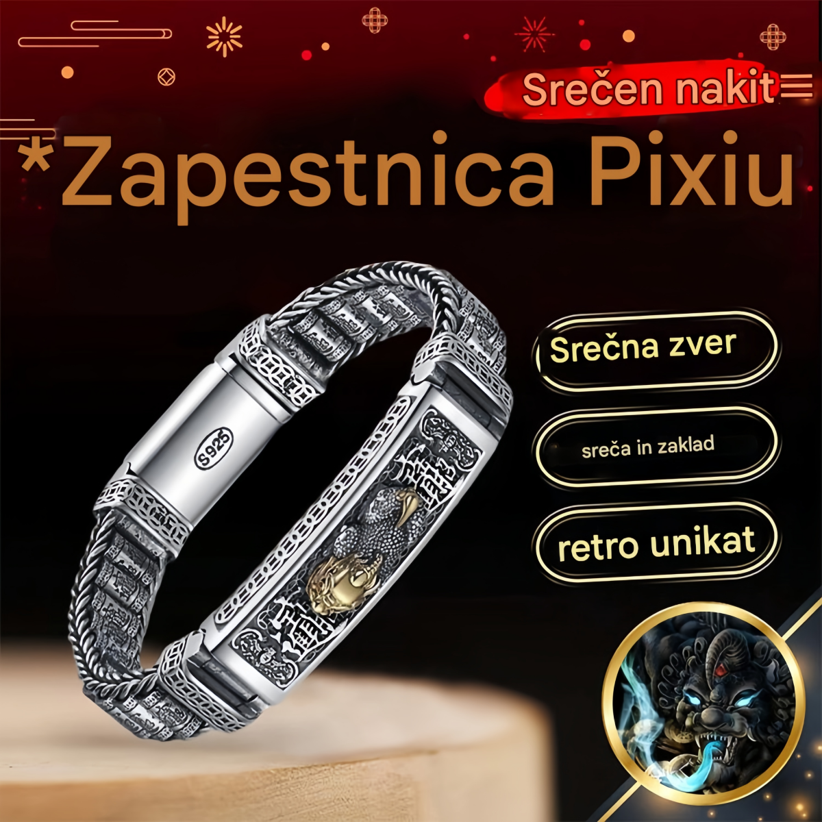 🏆😍【Najbolje prodajana】Modna srebrna zapestnica, čisto nov dizajn