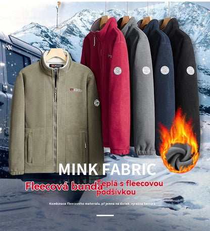 【S-3XL】Pánská silná sametová fleecová bunda, podzim a zima, teplá, lehká, velká velikost-4172205