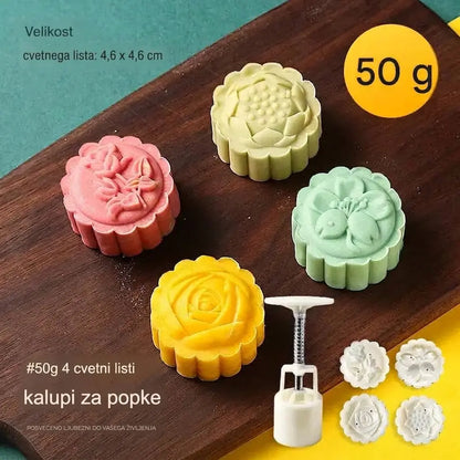【1 modelček s 4 cvetlicami】✨😍Komplet modelčkov za ročno stiskanje testa, kreativni modeli za peko