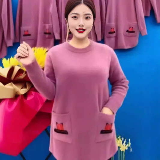 ☃️Csökkent az ár!⛄❄️【M-5XL】Női őszi-téli hosszú bársony felső, bő szabású, meleg és kényelmes