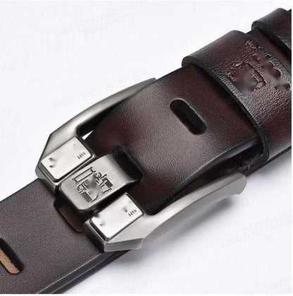🔥【Časově omezená nabídka】🔥Vysoce kvalitní pánský kožený opasek v retro stylu džínový opasek