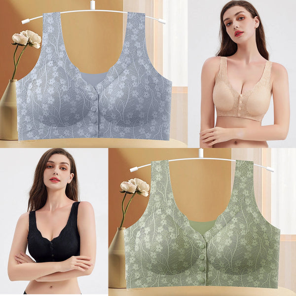 😍【40-100kg】Γυναικείο σουτιέν underwire με κουμπιά μπροστά