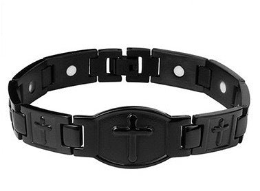 Časově omezená nabídka 🎁💙 Pánský měděný náramek s křížem, magnetický léčivý náramek, se 46 vestavěnými magnety - 99,99% čistá měď