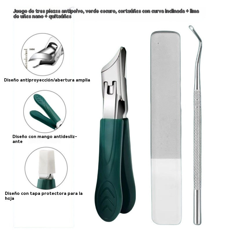 🔥Conjunto de 3 piezas - 50% de descuento🔥 Cortaúñas antisalpicaduras con borde inclinado de 25° (juego de 4 piezas)