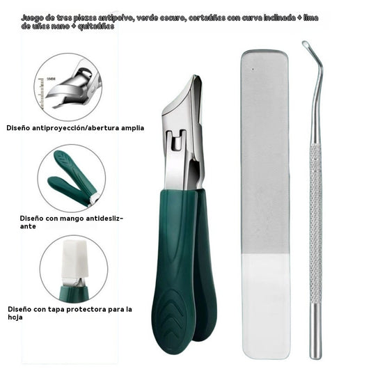 🔥Conjunto de 3 piezas - 50% de descuento🔥 Cortaúñas antisalpicaduras con borde inclinado de 25° (juego de 4 piezas)