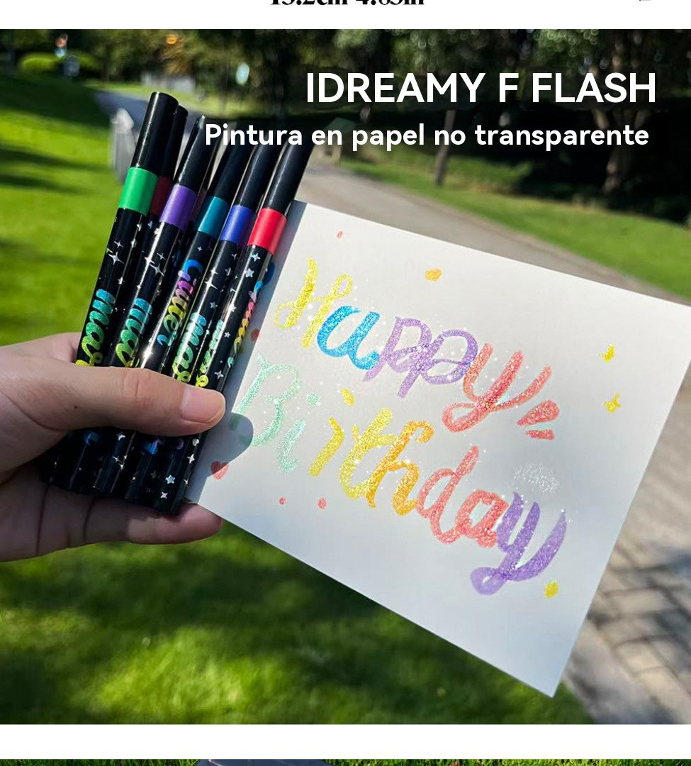 🔥✨️Σετ μαρκαδόρων με γκλίτερ διπλής όψης