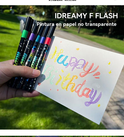 🔥✨️Σετ μαρκαδόρων με γκλίτερ διπλής όψης