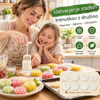 【1 modelček s 4 cvetlicami】✨😍Komplet modelčkov za ročno stiskanje testa, kreativni modeli za peko