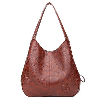 👜💖Nová veľkokapacitná taška cez rameno z mäkkej kože - všestranná módna dámska kabelka