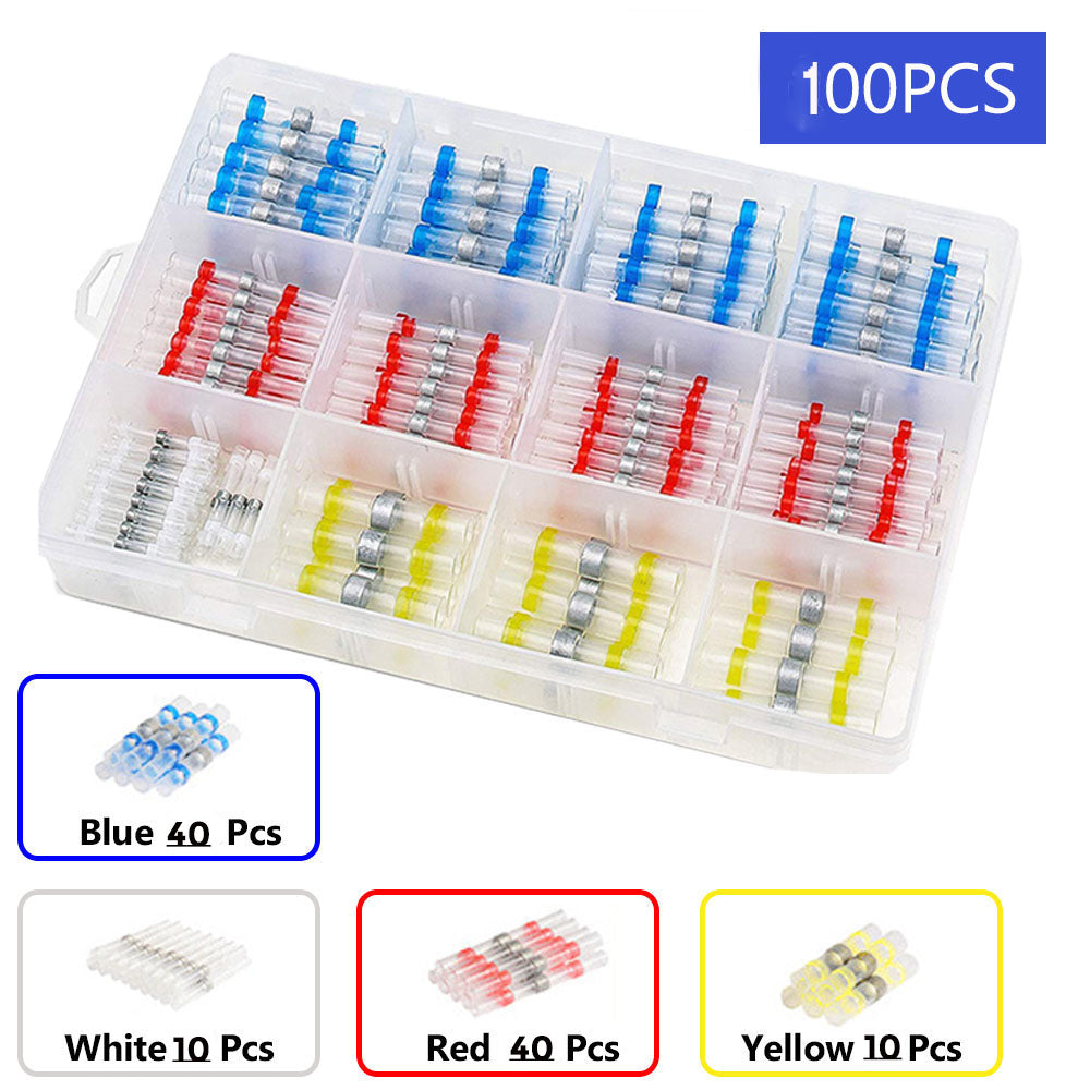 【100 τεμάχια】 Πολυλειτουργικό χιτώνιο στεγανοποίησης επισκευής θραύσης καλωδίων, κιτ συρμάτινου συνδετήρα θερμικής συρρίκνωσης