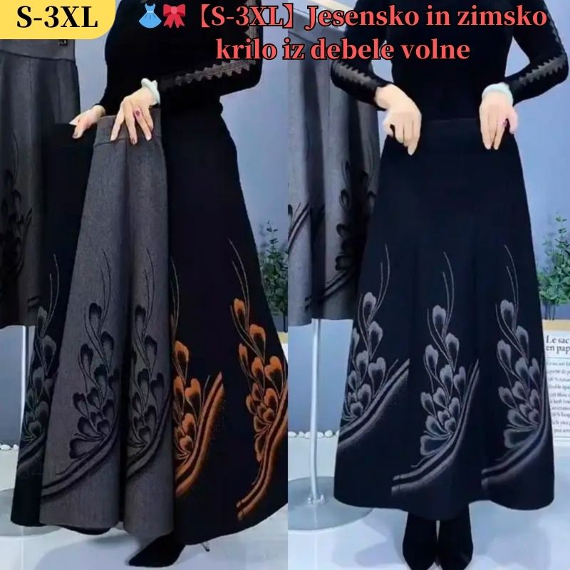 👗🎀【S-3XL】Jesensko in zimsko debelo volneno krilo
