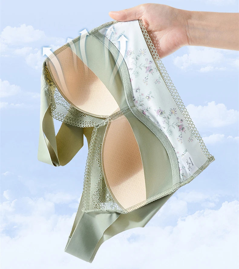 🔥【Akcija – Popust do 50%!】💕【3 komada】Bešavni grudnjak od ledene svile velike veličine, prozračan i podesiv