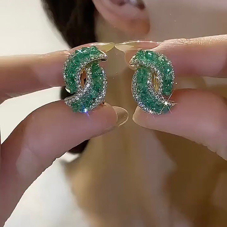 🏆Compre 1 y obtenga 1 gratis✨Elegantes aretes de oro con diamantes brillantes