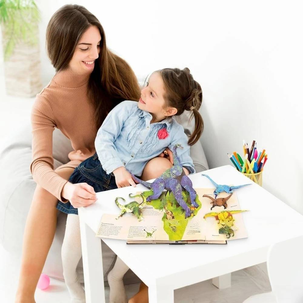 【Csak ma 40% kedvezmény!】📕3D Dinoszaurusz Enciklopédia Gyerekeknek – Őskori Dinoszauruszok Kiugró Könyv, Oktató Ismeretterjesztő Könyv