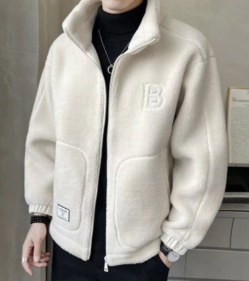 ⛄【L-6XL】Χειμερινό φλις μπουφάν, βαμβακερό παλτό, χοντρό βαμβακερό παλτό από δέρμα αρνιού, ζεστό παλτό-4172201