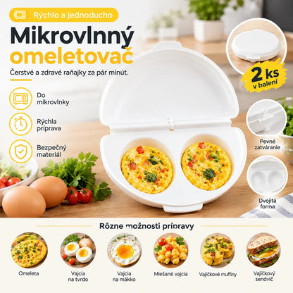 🎁 Dva len za 21 € 💥🍳 2 v 1 mikrovlnná fritéza na vajíčka a varič vajec